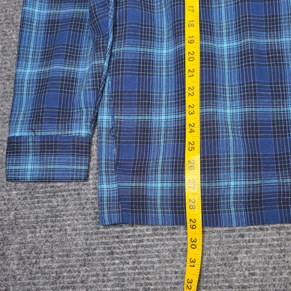 Scandia Woods Full Zip Flannel Shirt Jacket Men's Size L Blue Teal Plaid Lined